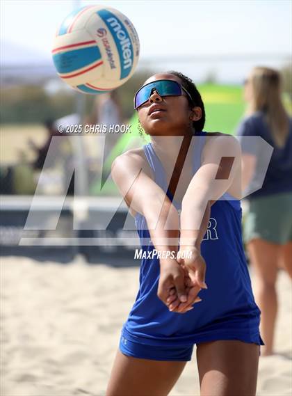 Thumbnail 3 in Xavier College Prep vs. Salpointe Catholic (CatBox Classic Beach Invitational) photogallery.