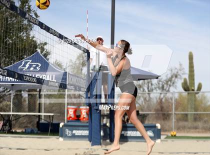 Thumbnail 2 in Xavier College Prep vs. Salpointe Catholic (CatBox Classic Beach Invitational) photogallery.
