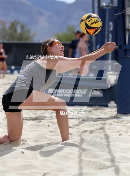 Thumbnail 2 in Xavier College Prep vs. Salpointe Catholic (CatBox Classic Beach Invitational) photogallery.