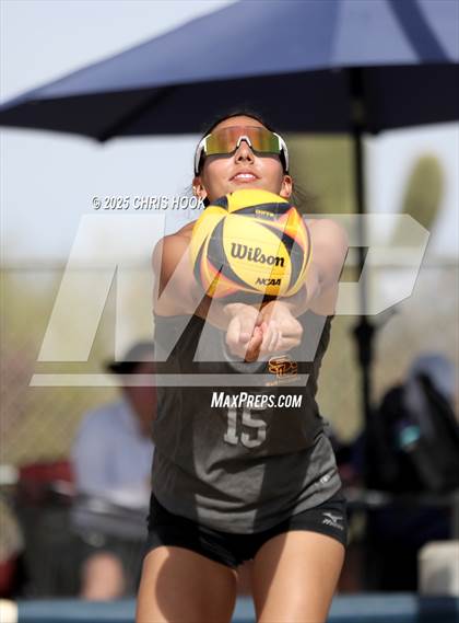 Thumbnail 3 in Xavier College Prep vs. Salpointe Catholic (CatBox Classic Beach Invitational) photogallery.