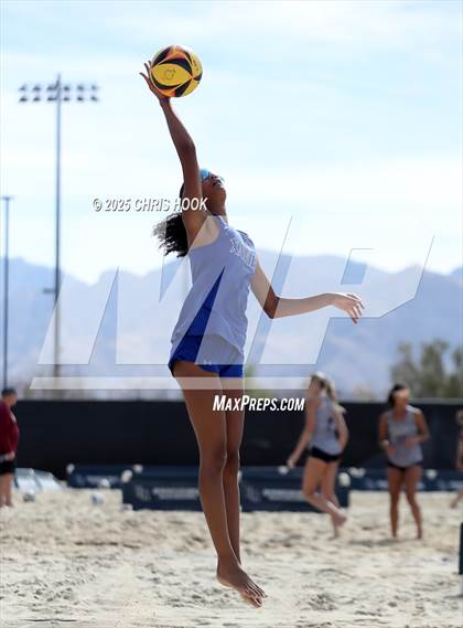 Thumbnail 3 in Xavier College Prep vs. Salpointe Catholic (CatBox Classic Beach Invitational) photogallery.