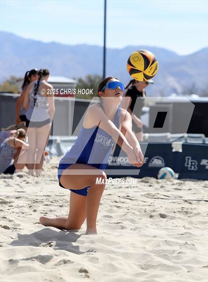 Thumbnail 2 in Xavier College Prep vs. Salpointe Catholic (CatBox Classic Beach Invitational) photogallery.