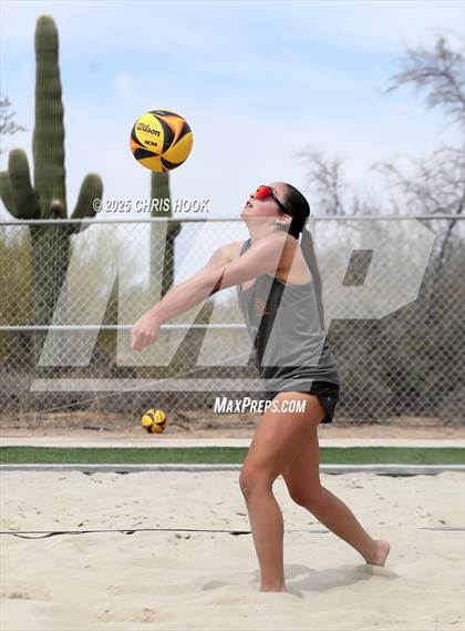 Thumbnail 3 in Xavier College Prep vs. Salpointe Catholic (CatBox Classic Beach Invitational) photogallery.