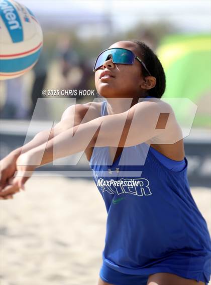 Thumbnail 2 in Xavier College Prep vs. Salpointe Catholic (CatBox Classic Beach Invitational) photogallery.