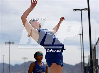 Thumbnail 2 in Xavier College Prep vs. Salpointe Catholic (CatBox Classic Beach Invitational) photogallery.