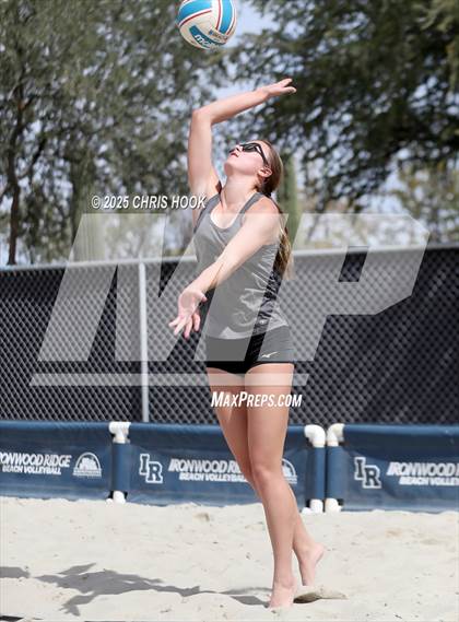 Thumbnail 2 in Xavier College Prep vs. Salpointe Catholic (CatBox Classic Beach Invitational) photogallery.