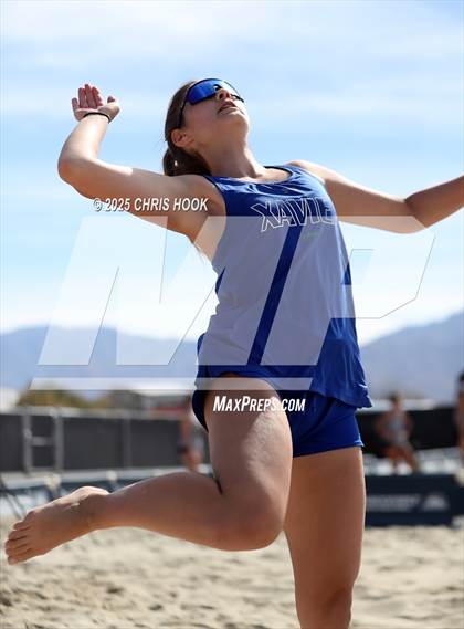 Thumbnail 3 in Xavier College Prep vs. Salpointe Catholic (CatBox Classic Beach Invitational) photogallery.