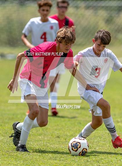Thumbnail 2 in Village Christian Academy vs Berean Baptist Academy (Berean Baptist Academy Soccer Jamboree) (scrimmage) photogallery.