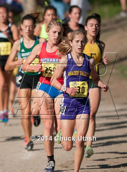 Thumbnail 1 in CIF State Cross Country Championships (D1 Girls Race) photogallery.