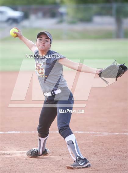 Thumbnail 3 in Salpointe Catholic vs. Show Low (Chandler Prep Softball Classic)  photogallery.