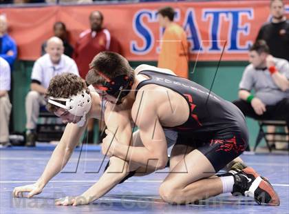 Thumbnail 1 in NCHSAA Individual Wrestling 3A Semifinals photogallery.