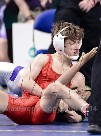 Thumbnail 3 in NCHSAA Individual Wrestling 3A Semifinals photogallery.