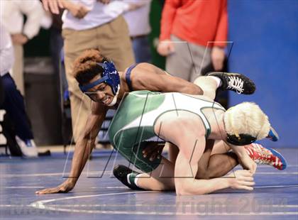 Thumbnail 3 in NCHSAA Individual Wrestling 3A Semifinals photogallery.