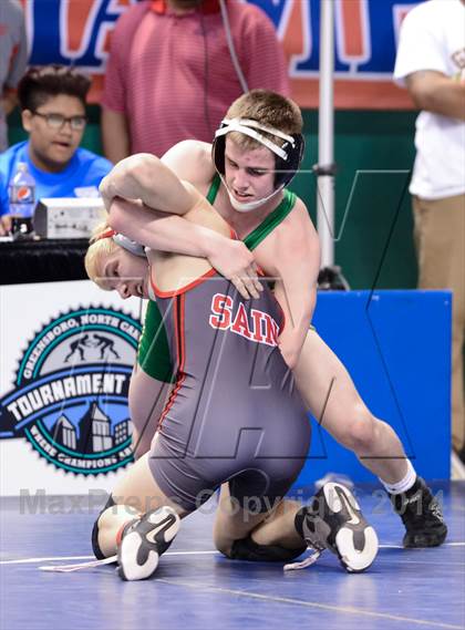 Thumbnail 3 in NCHSAA Individual Wrestling 3A Semifinals photogallery.