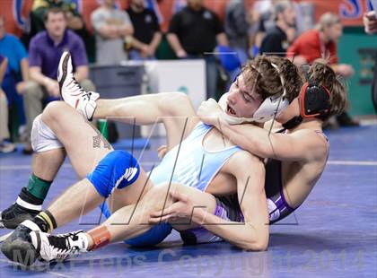 Thumbnail 3 in NCHSAA Individual Wrestling 3A Semifinals photogallery.