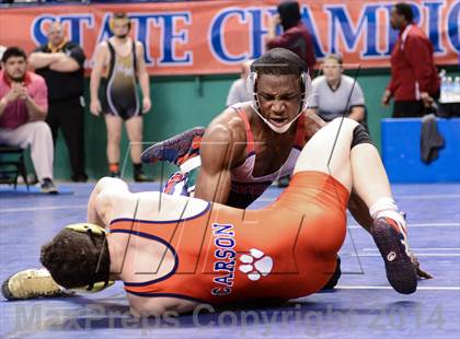 Thumbnail 3 in NCHSAA Individual Wrestling 3A Semifinals photogallery.