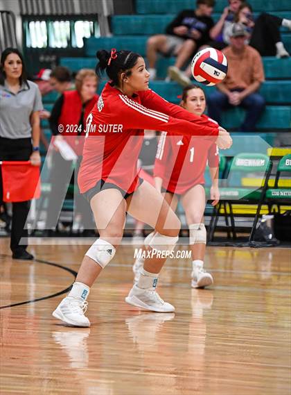 Thumbnail 2 in Round Top-Carmine vs Richards (UIL Volleyball 1A Region III Final) photogallery.