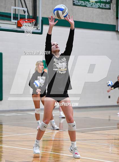 Thumbnail 2 in Round Top-Carmine vs Richards (UIL Volleyball 1A Region III Final) photogallery.