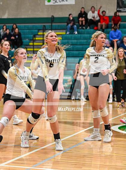 Thumbnail 1 in Round Top-Carmine vs Richards (UIL Volleyball 1A Region III Final) photogallery.