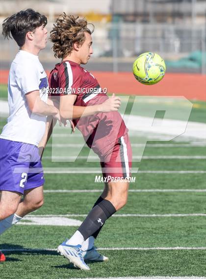 Thumbnail 1 in Arizona College Prep vs. Red Mountain (Coyote Classic Soccer Tournament) photogallery.
