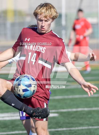 Thumbnail 3 in Arizona College Prep vs. Red Mountain (Coyote Classic Soccer Tournament) photogallery.