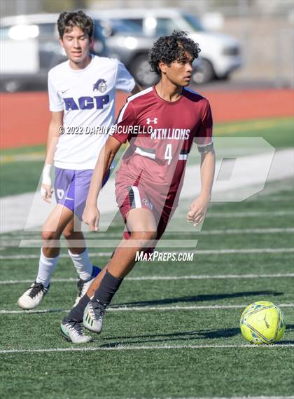 Thumbnail 3 in Arizona College Prep vs. Red Mountain (Coyote Classic Soccer Tournament) photogallery.