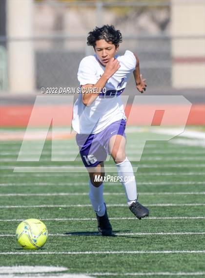 Thumbnail 2 in Arizona College Prep vs. Red Mountain (Coyote Classic Soccer Tournament) photogallery.