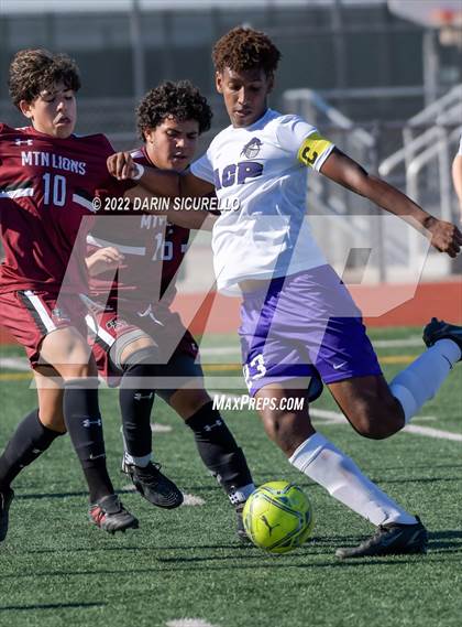 Thumbnail 3 in Arizona College Prep vs. Red Mountain (Coyote Classic Soccer Tournament) photogallery.