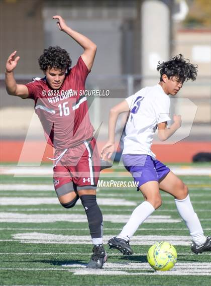 Thumbnail 1 in Arizona College Prep vs. Red Mountain (Coyote Classic Soccer Tournament) photogallery.