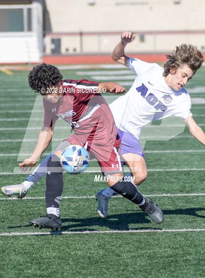 Thumbnail 2 in Arizona College Prep vs. Red Mountain (Coyote Classic Soccer Tournament) photogallery.
