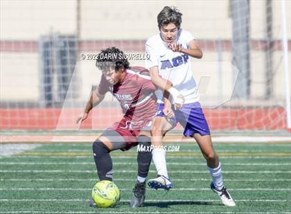 Thumbnail 2 in Arizona College Prep vs. Red Mountain (Coyote Classic Soccer Tournament) photogallery.