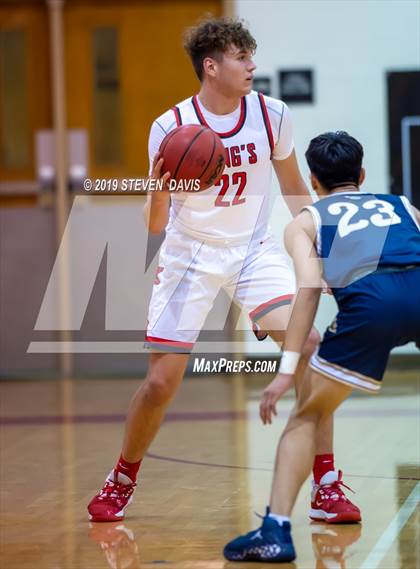 Thumbnail 1 in Kings vs Rancho Solano Prep  (Visit Mesa Basketball Challenge) photogallery.