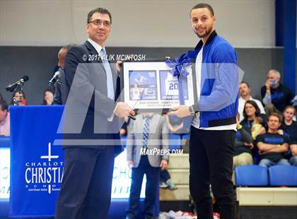 Thumbnail 1 in Stephen Curry Jersey Retirement @ Charlotte Christian photogallery.