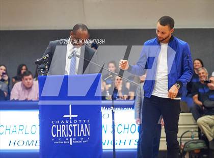 Thumbnail 1 in Stephen Curry Jersey Retirement @ Charlotte Christian photogallery.