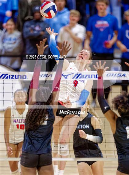 Thumbnail 2 in Alpharetta vs. Walton (GHSA AAAAAA State Volleyball Final) photogallery.