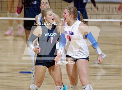 Thumbnail 2 in Alpharetta vs. Walton (GHSA AAAAAA State Volleyball Final) photogallery.