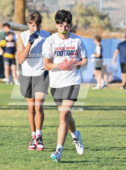 Thumbnail 1 in Scottsdale Christian Academy vs. Moon Valley (O'Connor 7 on 7 -  Saturday Night Lights) photogallery.