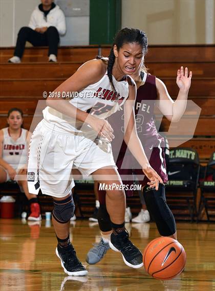 Thumbnail 2 in Mark Keppel vs. Lincoln (St. Mary's Stockton MLK Showcase) photogallery.
