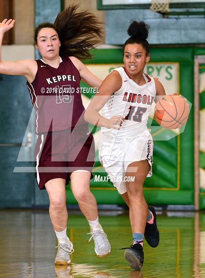 Thumbnail 2 in Mark Keppel vs. Lincoln (St. Mary's Stockton MLK Showcase) photogallery.