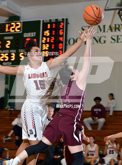 Thumbnail 2 in Mark Keppel vs. Lincoln (St. Mary's Stockton MLK Showcase) photogallery.