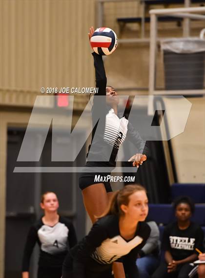 Thumbnail 3 in Madison vs Steele (NISD Volleyball Tournament) photogallery.