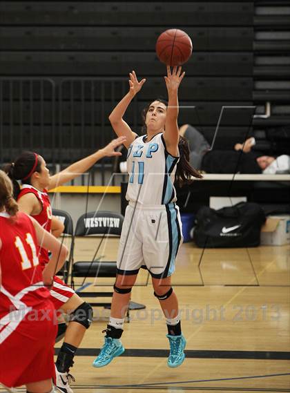 Thumbnail 2 in Cathedral Catholic vs. Our Lady of Peace (So Cal Holiday Classic) photogallery.
