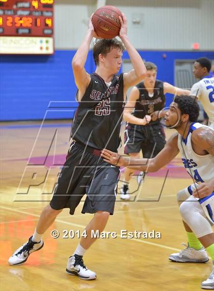Thumbnail 2 in Seffner Christian vs. Inlet Grove 2014 Mustang Christmas Tournament photogallery.