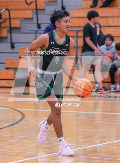 Thumbnail 1 in Desert Edge vs. Phoenix Christian (Hoopsgiving Tournament) photogallery.