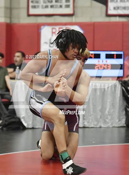 Thumbnail 3 in Claremont vs Lakewood & San Gorgonio (CIF Southern Section Wrestling Championships) photogallery.