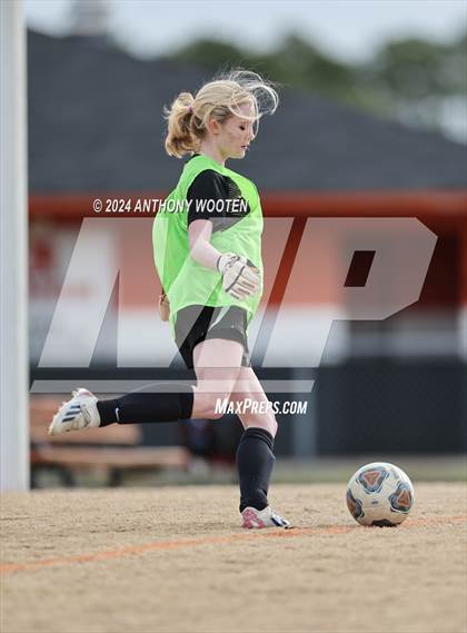 Thumbnail 1 in Terry Sanford vs Gray's Creek (Kicking for Cancer Girls Soccer Jamboree) photogallery.