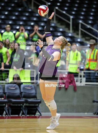 Thumbnail 3 in Blum vs. Harrold (UIL 1A Volleyball Final) photogallery.