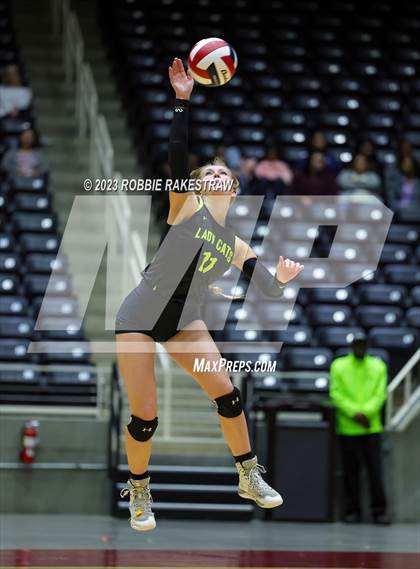 Thumbnail 2 in Blum vs. Harrold (UIL 1A Volleyball Final) photogallery.