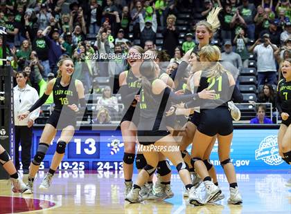 Thumbnail 3 in Blum vs. Harrold (UIL 1A Volleyball Final) photogallery.