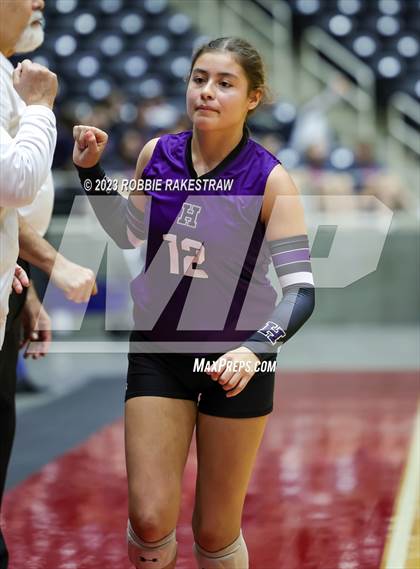 Thumbnail 3 in Blum vs. Harrold (UIL 1A Volleyball Final) photogallery.